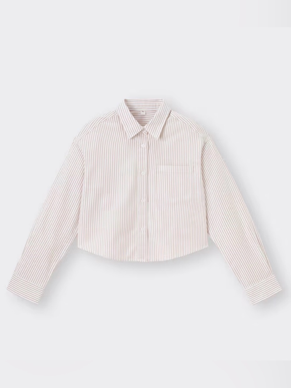 GU 🤎 Women’s 100% Cotton Oxford Striped Short Shirt BROWN / WHITE Small EUC